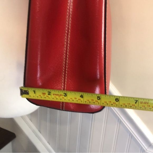 W KATE SPADE Large Red Leather Tote Briefcase Shoulder Bag with Three Sections - Picture 11 of 14